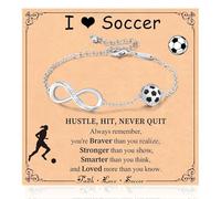FENGCHUANG Braccialetto da calcio con infinito per ragazze e donne, regolabile, con simbolo dell'infinito per gli appassionati di calcio, donne, adolescenti, ragazze, mamma