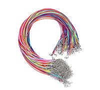 FENGCHUANG di Cordini Colorati per Collane 40 Pezzi Cordini per Collane con Fibbie 45-50 cm Braccialetti di Perline per Collane fai da te Aggiungi Ciondoli Pendenti o Altri Gioielli(Colore)