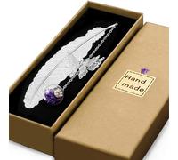 FENGCHUANG Piume Segnalibro Metallo, Segnalibro Personalizzato con Farfalla e Ciondolo Eternità, Segnalibro Particolare per Regalo Maestre Fine Anno, Regalo Donna (Argento)