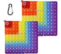 FENGCHUANG Push Bubble Stress Relief 2 in 1 Push Bubble Sensory Toy Colori Arcobaleno Pop it Tabelline Tabelline per Bambini Adatto per l'istruzione, l'autismo o per Chi è Sotto Stress (20x20 cm)