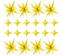 FENGCHUNG 20 Pezzi Palloncini Alluminio Stelle, Argento Palloncini Foil Stella, Palloncini Personalizzati, Adatto per Decorazioni Baby Shower Compleanni Matrimoni Feste(oro)