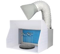 Fengda Cabina di spruzzo per aerografo compatta e portatile BD-513 con tubo di aspirazione, morsetti a coccodrillo e illuminazione a LED