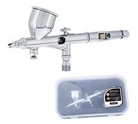 Fengda Elite aerografo a doppia gravità FE-180 con alimentazione a gravità, punta da 0,2 mm, tazza a imbuto da 9 ml, valvola di controllo dell'aria