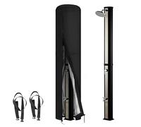 Fenghome Custodia protettiva per doccia solare, impermeabile, antivento, per giardino 420D, per doccia esterna, con rivestimento UV, colore nero (220 x 67 cm)