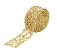 FENGHUNAYUE Nastro Di Paillettes Pizzo Fai Da Te Dorato Decorazione Abbigliamento Utilizzato Nell'Artigianato,Abiti popolari Danza, Tessuti Per Arredamento,Tende,Abbigliamento E Altri