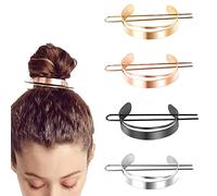FENGHUNAYUE Pezzi Di Clip Per Capelli Spille Molla In Metallo Pinze Forma Foglio Supporto Coda Cavallo Vintage per Regalo Ragazza Festa Matrimonio,Accessori Capelli,4 Pezzi
