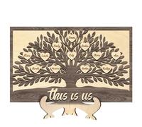 FENGHUO Albero della vita con nome personalizzato in 3D,Cornice per segni d'amore con nomi di famiglia multipli personalizzabili,Albero della vita in legno fai da te,Regali caldi per le vacanze