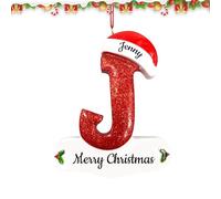 FENGHUO - Ornamenti natalizi personalizzati della famiglia, Ciondolo lettera nome personalizzato, Decorazioni per l'albero di Natale, Regali di Natale per gli amici