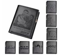 FENGHUO Portafoglio Personalizzato con Foto Incisa, Motivo Creativo e Nome del Figlio e della Figlia - Regalo per la Festa del Papà