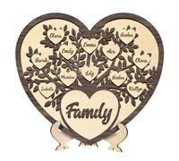 FENGHUO Regalo per la mamma,Albero della vita con nome personalizzato in 3D,Albero di famiglia in legno personalizzato,Targa in legno con i nomi di più membri della famiglia,Decorazione da tavolo