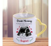 FENGHUO Tazza da caffè personalizzata con foto e testo, tazza in ceramica da 13 oz con manico a cuore colorato, regalo per uomo o donna