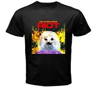 FENGJIANGJUN Riot Fire Down Under Men's Black Tshirt Black S