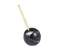 FENGJISUN Scopino WC Scovolino Bagno WC Spazzola per WC a Cupola in Ceramica e Supporto Set Spazzola per WC Decorativa da Terra con Manico Lungo per Bagno Spazzolone WC Accessori Bagno(Black)