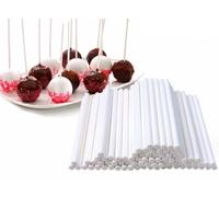Fenglin-joy Bastoncini per Lecca Lecca, 100pcs Cake Pops in Carta 10cm * 3,5 Cake Pop Sticks Cake Sticks per Caramelle, Cottura Fai da Te, Decorazione della Torta (Bianco)