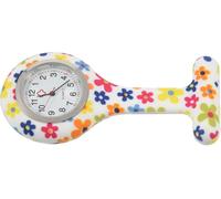 FengQingHuaGG Orologio da infermiera in silicone, con spilla, motivo floreale, per donne e uomini, Multicolore