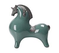 fengqingyunyan0304 Decorativo, Ornamento in Ceramica a Forma di Cavallo - Piccola Decorazione da scrivania con Zodiaco for la buona Fortuna(Green)