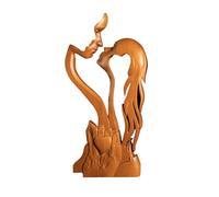 fengqingyunyan0304 Decorativo, Scultura di Coppia Che Si bacia in Legno da 10 Pollici - Statua Romantica Astratta dell'amore for l'anniversario(Wood,10 inch)
