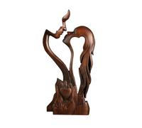 fengqingyunyan0304 Decorativo, Scultura di Coppia Che Si bacia in Legno da 10 Pollici - Statua Romantica Astratta dell'amore for l'anniversario(Retro,10 inch)