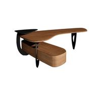 fengqingyunyan0304 Scrivania per computer, Scrivania moderna in legno di frassino, ampia postazione lavoro con scrittoio angolare e mobiletto laterale(M)