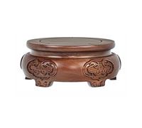 fengqingyunyan0304 Supporto per bonsai, Espositore rotondo for teiera bonsai, con base in palissandro sculture in rilievo(S)