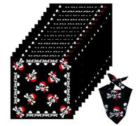 FENGQQKJ Bandana pirata con teschio, bandana nera, 15 pezzi, per feste, tema pirata