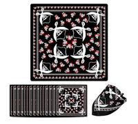 FENGQQKJ Bandana Pirata con Teschio - Bandana Nera Double-Face, Fazzoletto Capitano, 15 Pezzi per Feste a Tema Pirata