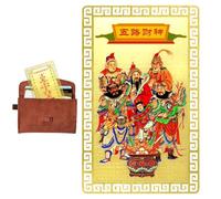 Fengs Shuis - Amuleto in carta, portafortuna cinese, 8 cm, simbolo della fortuna a cinque vie, benedizione di buon auspicio, talismano del dio della prosperità, per uso aziendale e decorazione