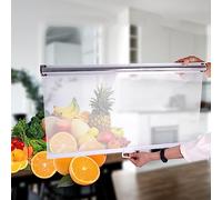FENGSHOUU Tende a Rullo Impermeabile,Antipolvere Mantieni Fresco Tenda Avvolgibile Trasparente,Materiale Pet per Uso Alimentare,per Frigorifero del Supermercato Armadi Alimenti Cotti (W140xH150cm)