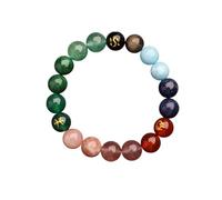 Fengshui Cinque elementi Braccialetti perline per donne, braccialetti di cristallo pietre naturali per fortuna, braccialetto elastico per la meditazione rilascio dell'equilibrio emotivo a