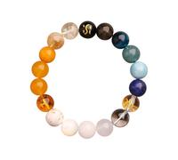 Fengshui Cinque elementi Braccialetti perline per donne, braccialetti di cristallo pietre naturali per fortuna, braccialetto elastico per la meditazione rilascio dell'equilibrio emotivo a