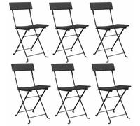 Fengshui Sedie Bistrot, 6 pezzi, pieghevoli, in polyrattan, acciaio | rattan sintetico, resistente alle intemperie, facile da pulire, telaio in acciaio verniciato a polvere, max 110 kg per sedile