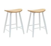 Fengshui Set di 2 sedie da pranzo in legno massiccio di gomma bianca | Design con gambe coniche, look metà secolo, facile da pulire, adatto all'inverno, per cucina e sala da pranzo