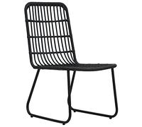 Fengshui Set di 2 sedie in polyrattan, telaio in acciaio, colore nero | Per terrazze e bistrot, rattan sintetico, resistente alle intemperie, schienale ergonomico, massimo 110 kg