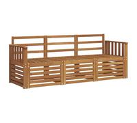 Fengshui Set di 3 divani da esterni in legno massiccio di acacia naturale | Design modulare, forma a lamelle per la circolazione dell'aria, facile da pulire, per giardino o terrazza