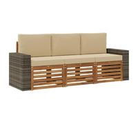 Fengshui Set di divani per esterni, 3 pezzi, in legno massiccio di acacia | Modulare con braccioli design a lamelle per giardino terrazzo