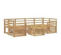 Fengshui Set di mobili da esterni in legno di acacia massiccio, 7 pezzi, bianco | Superficie verniciata, resistente alle intemperie, design modulare, facile da pulire con un panno umido