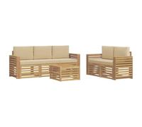 Fengshui Set divano per esterni, 6 pezzi, in legno di acacia | Design a lamelle, comodo schienale, braccioli piatti, per giardino e terrazza