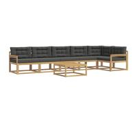 Fengshui Set divano per esterni, 7 pezzi, 79 x 79 x 37 cm | Legno di acacia massiccio, design modulare, schienale a lamelle, facile da pulire con un panno umido