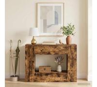 Fengshui Tavolo consolle stretto con cassetti, 101 x 29 x 74 cm | materiale in legno, scaffali aperti, spazio, versatile, per corridoio e soggiorno