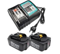 FengWings® 2X BL1850 BL1850B Batteria 18V 5,0Ah, Sostituzione per Batterie Makita 18V Con caricatore DC18RC / BMR100 BMR102 DMR102 DMR105 DMR108 DMR110 BMR104 BMR103 DMR104 DMR105 DMR106 DUH523Z