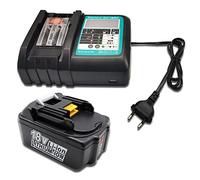 FengWings® Batteria BL1850B 18V 5000mAh con caricatore DC18RC, Sostituisci per Makita BL1830 BL1840, compatibile con Makita DDA350 DHP451 DLS600 DCO180 DST221 DLW140 DBO180 DCL181F DMR112 DMR115