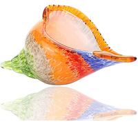 FENGWXINW Sculture Statue Soprammobile Statuine Art Glass Sea Shell Figurina Di Conchiglia In Vetro Soffiato A Mano Fermacarte Scultura Decorazione Per La Casa Ornamento Di Nozze-Arcobaleno_Murano