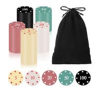 fengxuanwl Set di 120 chip da poker, valigetta da poker, chip da poker e borsa in velluto nero, set da poker per accessori per feste, blackjack, giochi da casinò