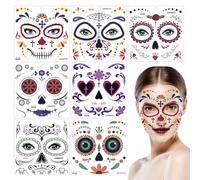 Fengyang® Tattoo Stickers Adesivi, Maschera Di Halloween, Adesivi Per Il Viso Glitterati, Per Il Regalo Di Compleanno, Carnevale, Cosplay, Festival