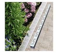 FENGZEQUAN Canaletta Scolo Acqua Piovana Canale di Drenaggio in Resina for Vialetti D'accesso con Griglia in Acciaio Inox, Canale di Drenaggio con Doppio Foro di Drenaggio(H5*W5CM/H1.97*W1.97IN)