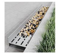 FENGZEQUAN Canaletta Scolo Acqua Piovana Canalette di Drenaggio Strette, Canale di Scolo per Pavimenti di Vialetti Canale di Scolo in Acciaio Inossidabile Canale Scolo(H6.5*W10CM/H2.36*W3.94IN)