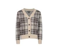 Fenia Cardigan a Quadretti Casual a Righe da Donna con Scollo a V Nero Bianco a Scacchi Taglia XL/XXL Maglione