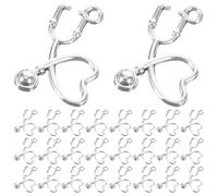 FENICAL 50 Pezzi Pendenti con Stetoscopio a Cuore in Lega Moda Argento Antico Fai da Te Gioielli Che Fanno Amuleti per Orecchini Artigianato Collana (Argento Antico)
