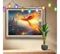 Fenice 5D Diamond Painting Kit Completo con Crystal Art e Diamantini per Adulti,Uccello Pittura Diamante Fai Da Te Grandi (40x30cm),Strass Ricamo a Punto Croce per Decorazione Casa e Pareti 58F-1622