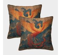 Fenice Ancient Painting Style Fodera Per Cuscino Quadrata A Tema 3D Con Stampa Digitale 50x50cm 2 Pacchi Adatta Per La Decorazione Del Letto Di Casa All'aperto Modello
